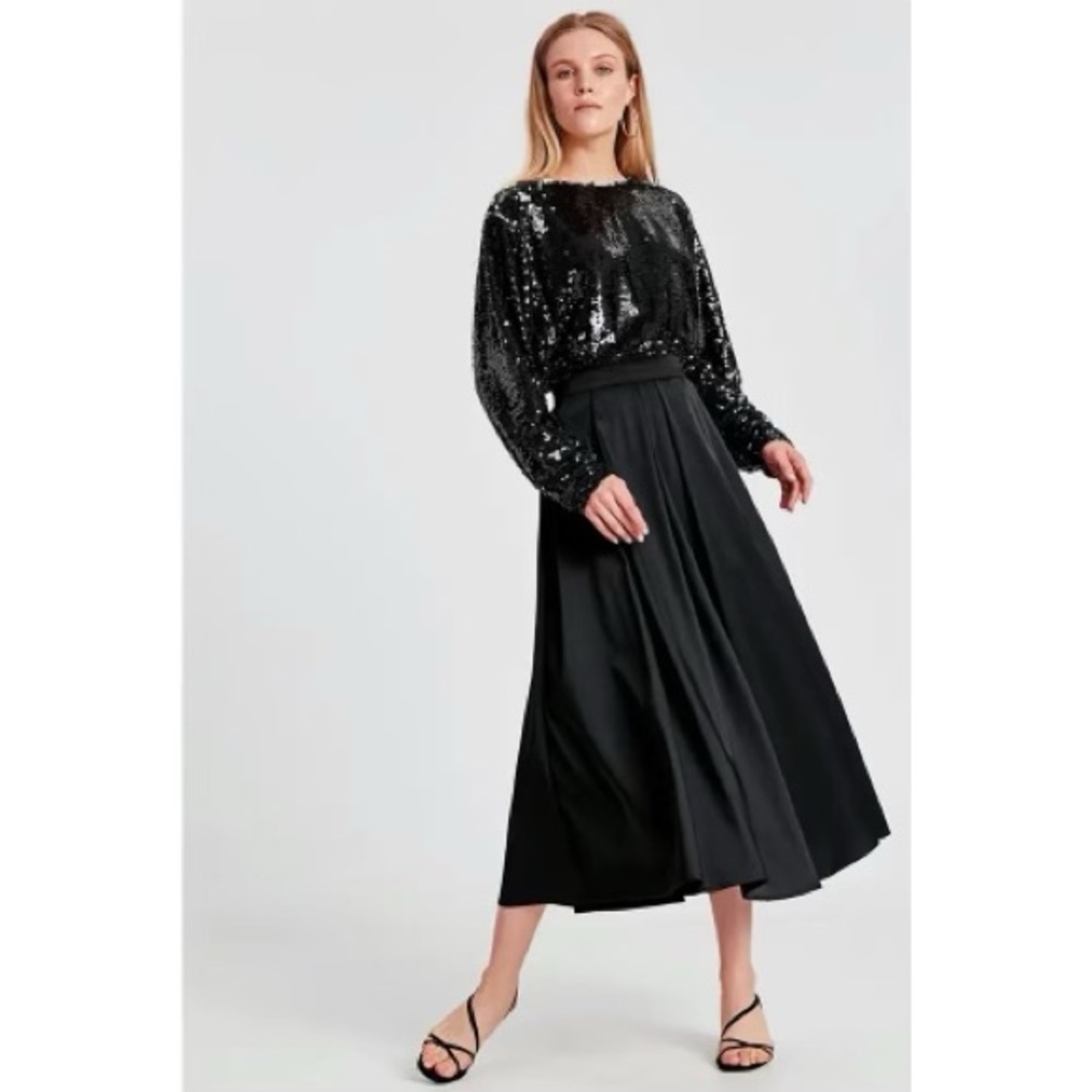 Pleated Black Skirt